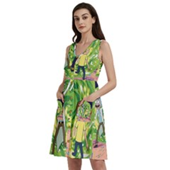 Rick And Morty Adventure Time Cartoon Sleeveless Dress With Pocket by Bedest