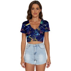 Trippy Kit Rick And Morty Galaxy Pink Floyd V-neck Crop Top by Bedest