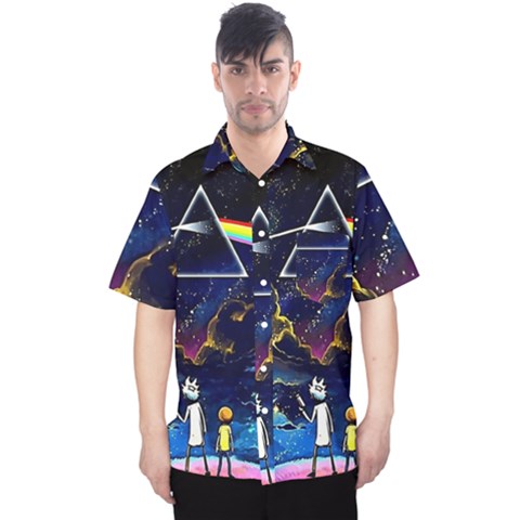 Trippy Kit Rick And Morty Galaxy Pink Floyd Men s Hawaii Shirt by Bedest