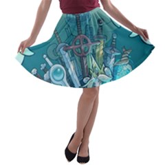 Adventure Time Lich A-line Skater Skirt by Bedest