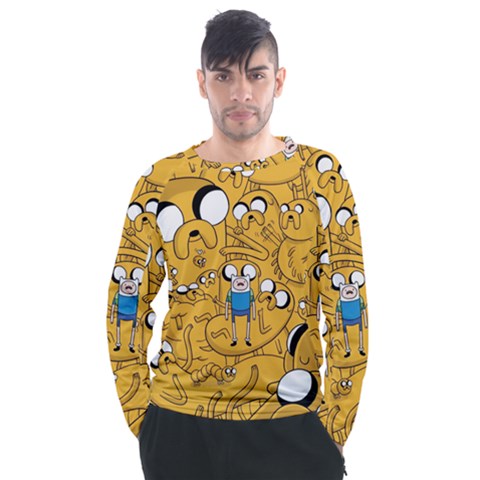 Adventure Time Finn Jake Cartoon Men s Long Sleeve Raglan T-shirt by Bedest