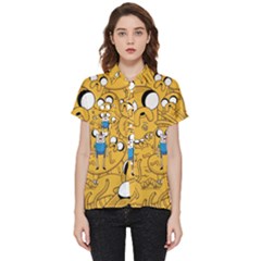 Adventure Time Finn Jake Cartoon Short Sleeve Pocket Shirt by Bedest