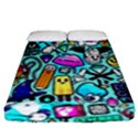 Graffiti Pop Art Crazy Retro Fitted Sheet (Queen Size) View1