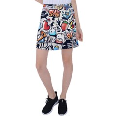 Art Book Gang Crazy Graffiti Supreme Work Tennis Skirt by Bedest