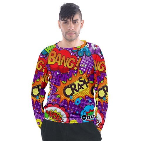 Crash Bang Adventure Time Art Boom Graffiti Men s Long Sleeve Raglan T-shirt by Bedest