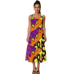 Crash Bang Adventure Time Art Boom Graffiti Square Neckline Tiered Midi Dress by Bedest