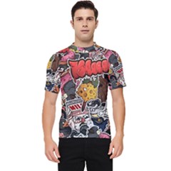 Stickerbomb Crazy Graffiti Graphite Monster Men s Short Sleeve Rash Guard by Bedest