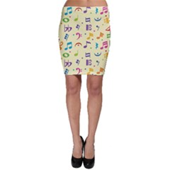 Seamless Pattern Musical Note Doodle Symbol Bodycon Skirt by Hannah976