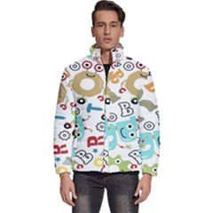 Seamless Pattern Vector With Funny Robots Cartoon Men s Puffer Bubble Jacket Coat by Hannah976