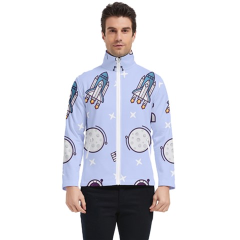 Seamless Pattern With Space Theme Men s Bomber Jacket by Hannah976