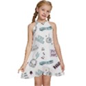 Music Themed Doodle Seamless Background Kids  Halter Collar Waist Tie Chiffon Dress View1