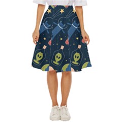 Seamless Pattern With Funny Aliens Cat Galaxy Classic Short Skirt by Hannah976