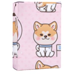 Set Kawaii Smile Japanese Dog Akita Inu Cartoon Playing Cards Single Design (rectangle) With Custom Box by Hannah976