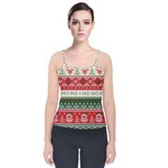 Ugly Sweater Merry Christmas  Velvet Spaghetti Strap Top by artworkshop