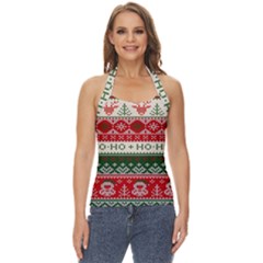 Ugly Sweater Merry Christmas  Basic Halter Top by artworkshop