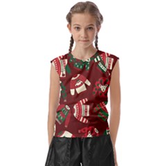 Ugly Sweater Wrapping Paper Kids  Raglan Cap Sleeve T-shirt by artworkshop