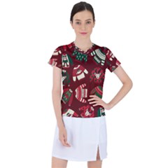 Ugly Sweater Wrapping Paper Women s Sports Top by artworkshop