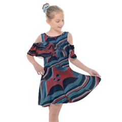 Dessert Land  pattern  All Over Print Design Kids  Shoulder Cutout Chiffon Dress by coffeus