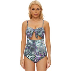 Disco Mosaic Magic Knot Front One-piece Swimsuit by essentialimage365