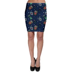 Monster Alien Pattern Seamless Background Bodycon Skirt by Hannah976