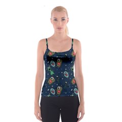 Monster Alien Pattern Seamless Background Spaghetti Strap Top by Hannah976