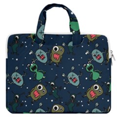 Monster Alien Pattern Seamless Background Macbook Pro 16  Double Pocket Laptop Bag  by Hannah976