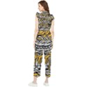 Crazy Abstract Doodle Social Doodle Drawing Style Women s Frill Top Chiffon Jumpsuit View2