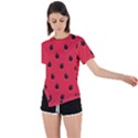 Seamless Watermelon Surface Texture Asymmetrical Short Sleeve Sports T-Shirt View1