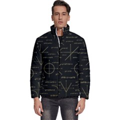 Abstract Math Pattern Men s Puffer Bubble Jacket Coat by Hannah976