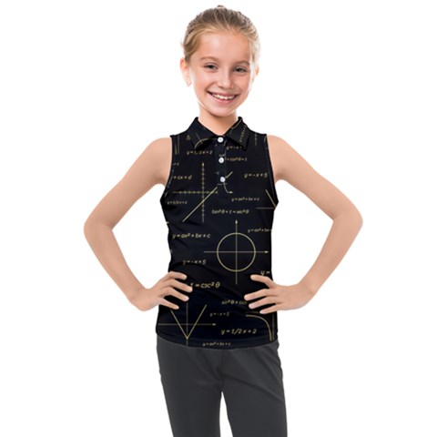 Abstract Math Pattern Kids  Sleeveless Polo T-shirt by Hannah976