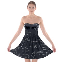 Mathematical Seamless Pattern With Geometric Shapes Formulas Strapless Bra Top Dress by Hannah976