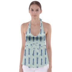 Blue King Pineapple  Tie Back Tankini Top by ConteMonfrey