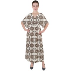 Brown Snake Skin V-neck Boho Style Maxi Dress by ConteMonfrey