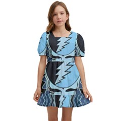 Grateful Dead Butterfly Pattern Kids  Short Sleeve Dolly Dress by Bedest