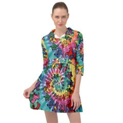 Grateful Dead Artsy Mini Skater Shirt Dress by Bedest