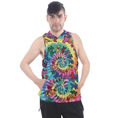 Grateful Dead Bears Tie Dye Vibrant Spiral Men s Sleeveless Hoodie by Bedest