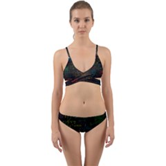 Mathematical Colorful Formulas Drawn By Hand Black Chalkboard Wrap Around Bikini Set by Ravend