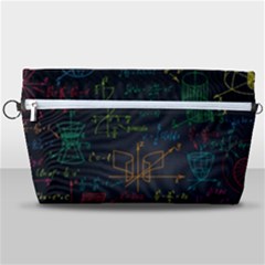 Mathematical Colorful Formulas Drawn By Hand Black Chalkboard Handbag Organizer by Ravend