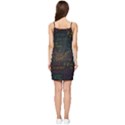 Mathematical Colorful Formulas Drawn By Hand Black Chalkboard Summer Tie Front Dress View2