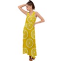 Lemon Fruits Slice Seamless Pattern V-Neck Chiffon Maxi Dress View1