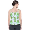 Cute Green Frogs Seamless Pattern Velvet Spaghetti Strap Top View2