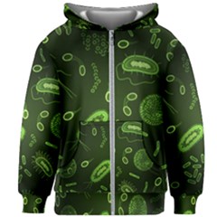 Bacteria Virus Seamless Pattern Inversion Kids  Zipper Hoodie Without Drawstring by Ravend