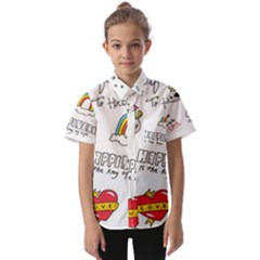 Abstract Fashion Background Suitable Fabric Printing Kids  Short Sleeve Shirt by Apen