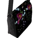 Embroidery Trend Floral Pattern Small Branches Herb Rose Flap Closure Messenger Bag (L) View2