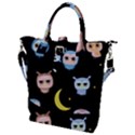 Cute Art Print Pattern Buckle Top Tote Bag View1