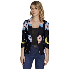 Cute Art Print Pattern Women s One-button 3/4 Sleeve Short Jacket by Apen