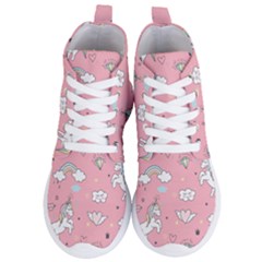 Cute Unicorn Seamless Pattern Women s Lightweight High Top Sneakers by Apen