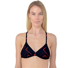 Gradient Geometric Shapes Dark Background Design Reversible Tri Bikini Top by Apen