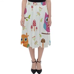 Forest Seamless Pattern With Cute Owls Classic Midi Skirt by Apen