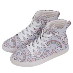 Seamless Pattern With Cute Rabbit Character Women s Hi-top Skate Sneakers by Apen